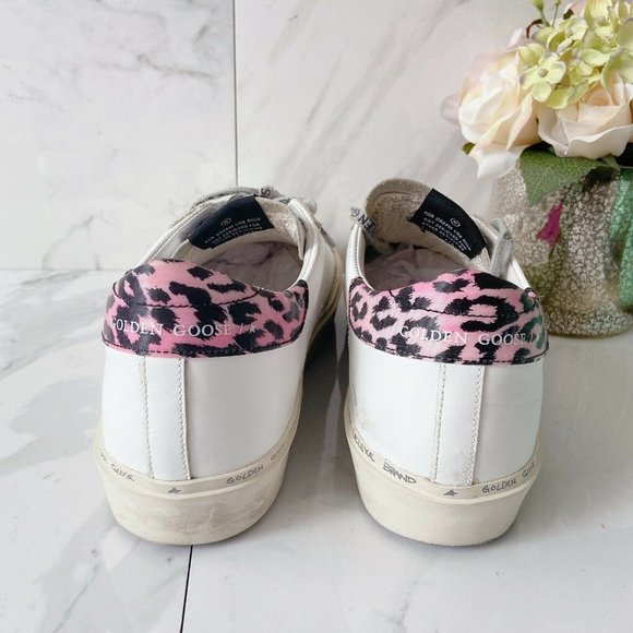 💗Golden Goose💗Hi Star Platform Sneaker White Pink Leopard Size 40. Authentic. - Picture 5 of 13